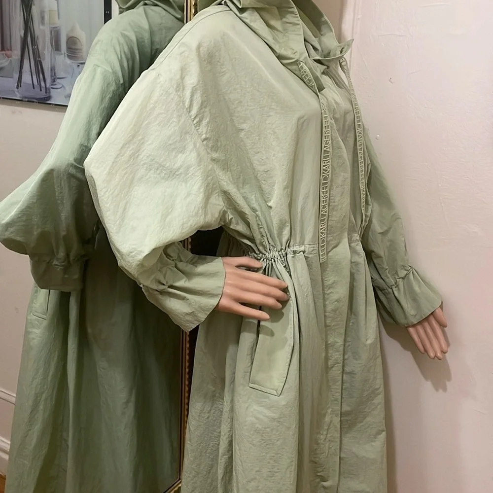Karl Lagerferd Light Green Hooded jacket